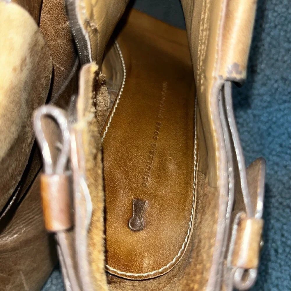 ANTHROPOLOGIE Schuler & Sons Philadelphia Brown Distressed Booties - GUC - 7.5